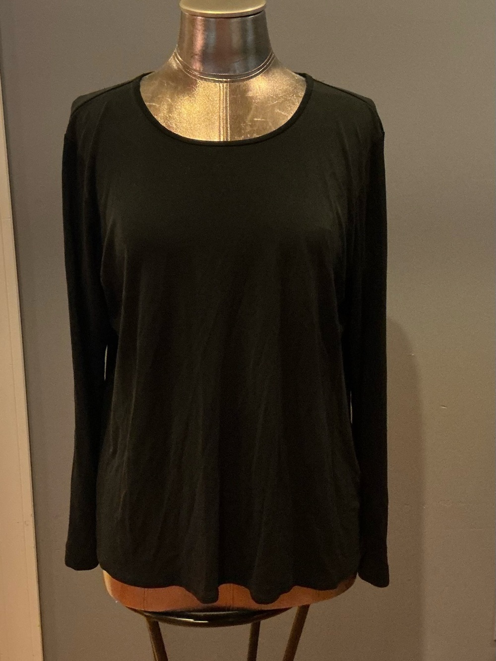 Eileen Fisher Black 100% Silk Top